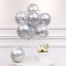 TONIFUL 4 Silver Balloon Stand Centerpiece Table Decorations for 25th Wedding Anniversary Birthday Bridal Shower Graduation Party Decorations New Year 2025 Christmas by TinyTreasures Baby Boutique