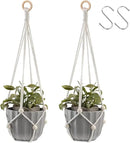 Artilady Hanging Planter for Indoor Plants Macrame Plant Hanger Large Hanging Plant Holder with Adjustable Beads Plants Basket White Rope Boho Plant Wall Decor by GreenHaven Gardens