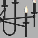 Farmhouse Black Chandelier, Modern Candle Hanging Lamp, Round LED Ceiling Pendant Lights for Kitchen Island Living Room Bedroom Dining Room (Black-B 9Lights) by CozyNest Decor