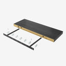 Floating Shelf, Set of 2 Wall Shelf, 30 in W x 12.75 in D x 2 in H Wooden Floating Wall Shelf with Invisible Brackets for Living Room/Bedroom/Bathroom/Kitchen Storage and Decor, Black Wood by CozyNest Decor