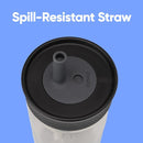 Owala Kids BPA-Free Plastic Tumbler with Spill Resistant Flexible Straw, Easy to Clean, Kids Water Bottle, Great for Travel, Dishwasher Safe, 15 Oz, Black and Gray (Skate Park) by TinyTreasures Baby Boutique