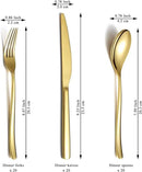 Berglander Gold Wedding Silverware Set 60pcs Service for 20, Titanium Plating Stainless Steel Flatware Set, Gold Spoons Forks Knives Set for Home, Wedding, Restaurant, Dishwasher Safe by CozyNest Decor