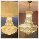12 - Light Unique Empire Crystal Chandelier for Foyer Entryway Living Room Dining Room Bedroom Entryway Gold Finish by CozyNest Decor