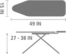 Brabantia Size B Ironing Board (49x15 in) 7 Height Options, Adjustable Steam Iron Rest Holder (Ecru) Non-Slip Feet, Anti-Collapse Child Locks by CozyNest Decor