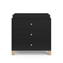 Storkcraft California 3-Drawer Chest with Removable Changing Topper (Black with Driftwood) – GREENGUARD Gold Certified, Interlocking Drawer System, Pre-Installed Tracks, Easy Assembly by TinyTreasures Baby Boutique