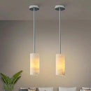 Alabaster Pendant Light Kitchen Island, H-9.5in Nickel Pendant Light Fixtures with Natural Marble Shade, Adjustable Ceiling Pendant for Dining Room, Living Room, Bedroom & Bathroom by CozyNest Decor