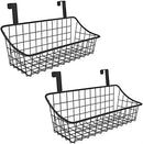 Wire Storage Basket No Drilling Wall Hanging Baskets with Adhesive for Kitchen, Bathroom, Bedroom Storage 2 Pack Black by CozyNest Decor