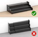 Spice Rack Organizer For Cabinet - 3 Tier Black Bamboo Wooden Expandable Display Shelf from 12.70 to 22.20 inch by CozyNest Decor