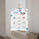 Personalized Airplane Birthday Milestone Poster, Airplane 1St Birthday Milestone Sign, Time Flies Birthday Chalkboard, Design 017 by TinyTreasures Baby Boutique