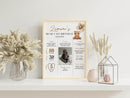 Generic Personalized Beary First Birthday Milestone Poster, Teddy Bear Photo Milestone Sign, Boho Brown Bear Party Stats Board, Design 08 by TinyTreasures Baby Boutique