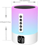 Alarm Clock Bluetooth Speaker, Night Light White Noise Machine Touch Bedside Lamp with Alarm Clock for Kids Multi-Color Changing Night Light Xmas Gifts for Teenage Girls Boys Women Teen Girl Gifts by TinyTreasures Baby Boutique