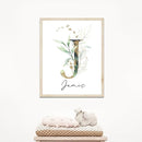 IZI POD Personalized Wooden Name Sign, Floral Monogram Nursery, Eucalyptus tree, Nursery Name Sign Boho Floral Pattern, Baby Name Sign, Wooden name signs for nursery, Wildflower Decor gift/16 by TinyTreasures Baby Boutique