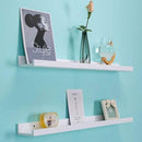 AZSKY 48 Inch White Picture Ledge Shelf Long Floating Shelves Set of 2 Wall Picture Shelf Pine Photo Frames Narrow Picture Ledge Mounting Hardware Included by CozyNest Decor