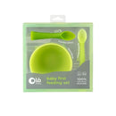 Olababy 3 Piece Parent Led and Baby Led Weaning First Feeding Set, Includes Training Spoon, Feeding Spoon and Steambowl by TinyTreasures Baby Boutique