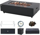 Westwood 50” Propane Fire Pit Smokeless Firepit Converts to Outdoor Gas Fire Pit for Outside Patio Firepit Table Includes Windscreen Rain & Tank Cover Lava Rocks Lid CSA Certified by GreenHaven Gardens