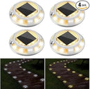 Solar Driveway Lights Outdoor - Solar Deck Lights 4PCS LED Decks Dock Marine Waterproof Driveways Marker lamp for Driveway Sidewalk Garden(Cool White/Warm White) by GreenHaven Gardens
