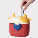 Bebamour Baby Formula Dispenser, BPA Free Portable Milk Powder and Candy Fruit Snack Storage Container with Scoop and Leveller for Travel, 450 ML, Green Cow by TinyTreasures Baby Boutique
