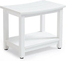 Heavy Duty Shower Bench for Inside Shower, White Poly Bathroom Stool for Shaving Legs or Spa Bath Seat, Waterproof Plastic Bathroom Chair Seat with Adjustable Feet, Non-Slip by TinyTreasures Baby Boutique