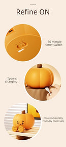 ATSUI Pumpkin Night Light, Halloween LED Squishy Novelty Lamp, Food Grade Silicone, Dimmable, Rechargeable Breastfeeding Nursery Nightlight for Desk Decor, Funny Gifts Stuff for Kids Women Boys Girls by TinyTreasures Baby Boutique