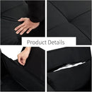 Pull Out Sofa Bed, Convertible Sleeper Chair Bed with Lumbar Pillow, 3-in-1 Sofa Chair with 3 Adjustable Backrest, Armchair Sleeper Small Couch for Small Spaces Living Room Black by CozyNest Decor