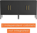 LYNSOM TV Stand for 55 Inch TV, Media Console Table with 2 Cabinets, Storage for Bedroom, Living Room, Entertainment Room (Black) by CozyNest Decor