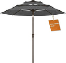 Kingdura 10ft 3-Tier Patio Umbrella, Outdoor Table Umbrella with Easy Crank & Tilt, 8 Reinforced Ribs, UV Protection for Deck, Pool, Market, Backyard (Grey) by GreenHaven Gardens
