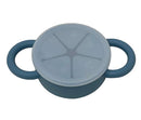 BraveJusticeKidsCo | Snack Attack II Snack Cup | Collapsible Silicone Snack Container | Toddler and Baby Snack Catcher Lid (Blue Steel) by TinyTreasures Baby Boutique