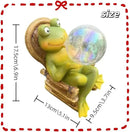 Garden Solar Frog Statue with Glowing Bubble Resin Figurine Outdoor Light Decor Hand-Painted Whimsy for Yard Patio Porch Fairy Decoration Housewarming Unique Gifti for Women by CozyNest Decor