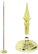 Super Tough Indoor Flag Pole kit 7ft - Plastic Spear - Gold Texture Base - Aluminum Flagpole with Brass Finish - Heavy Duty Inside House Flagstaff - Interior Shaft and Stand - No Ensign Included by GreenHaven Gardens