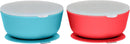 WeeSprout Suction Bowls for Baby & Toddlers (Set of 2) - 100% Silicone w/Plastic Lid - Leak Proof Feeding Supplies - Dishwasher & Microwave Safe Infant Dinnerware w/Extra Strong Base by TinyTreasures Baby Boutique