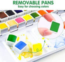 Watercolor Paint set, 48 Colors Premium Solid Watercolor Half Pans in Tin Box, 1 refillable Water Brush Pen, Art Pigment Kit Perfect for Artists Students Kids Beginners and Art Lovers by TinyTreasures Baby Boutique
