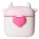 Bebamour Baby Formula Dispenser On The Go, Formula Container to Go, Formula Holder for Travel, Candy Fruit Snack Storage Container with Scoop and Leveller (Light Pink Cow) by TinyTreasures Baby Boutique