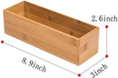 Bamboo Drawer Organizer - Kitchen Utensil Organizer Silverware Tray Cutlery Holder，Office Desk Supplies and Accessories (8.9x3x2.6 inch) by CozyNest Decor