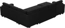 Belffin Modular Sectional Sleeper Sofa with Pull Out Bed U Shaped Sectional Sofa Couch with Storage Ottoman Velvet Covertible 7-Seater Sofa for Living Room Black by CozyNest Decor