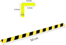L-Shaped/Circular Edge Protector – 19" Durable Polyurethane Foam, High-Visibility Yellow/Black Stripes & Corner Safety Bumper for Impact Protection by TinyTreasures Baby Boutique