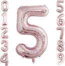GOER 2 Pcs 42 Inch Rose Gold Foil Balloons Number 5,Huge Number Balloons for 5th 55th Birthday Party Supplies Anniversary Decorations by TinyTreasures Baby Boutique