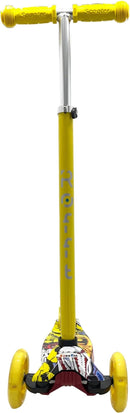 Maxi Scooter for Kids Ages 6-12 Lean-to-Steer 3 Wheel Scooter for Kids Ages 6-12 PU Light-Up Wheels Kids Scooter Adjustable Height Light Weight Aluminum Scooters T-Bar Colorful Design Printed by TinyTreasures Baby Boutique
