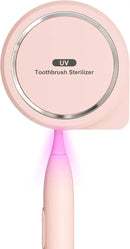 UV Toothbrush Sanitizer Holder, Toothbrush Sanitizer and Holder Cover Caps with Fan Drying, Rechargeable Portable Toothbrush Cleaner Case Fits Most Electric and Manual Toothbrushes (Pink) by CozyNest Decor