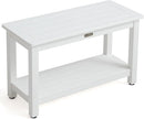 30'' Heavy Duty Shower Bench for Inside Shower, White Poly Bath Stool for Shaving Legs, Waterproof Spa Bath Chair Seat with Adjustable Feet, Non-Slip, Weight Capacity 700LBS (30 x 13 Inches) by TinyTreasures Baby Boutique