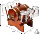 Barrel Decanter With 6 Whiskey Glasses By 1000 Ml Mahogany Wood Old Fashioned Classi by The Wine Savant