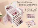 Kendal Extra Large Jewelry Box Jewelry Case PU Leather 6 Tier 5 Drawers Large Storage Capacity with Mirror Jewelry Storage Organizer Great Gift Also Good For Watches LJC-SHD5CM(White) by TinyTreasures Baby Boutique