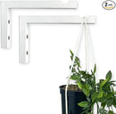2-Piece Set of Plant Hooks for Wall 6 Inch - L-Shaped Mounted Wooden Plant Hook - Indoor and Outdoor Bracket Plant Hanger for Planters, Lanterns, Bird Feeders and Plant Basket (White) by GreenHaven Gardens