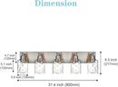 BONLICHT 5 Lights Sconces Wall Lighting Brushed Nickel with Hammered Glass Shade, Industrial Bathroom Light Fixtures Vanity Lights Porch Light Fixtures Classic Metal Wall Mount Lamp Over Mirror by CozyNest Decor