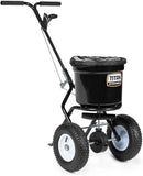 Titan Attachments 50 lb Professional Fertilizer Push Broadcast Spreader, Spreads 10 to 12 FT, Lawn Care and Ice Melter, Yard Tool by GreenHaven Gardens