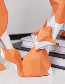 HAUCOZE Fox Figurine Gifts Geometric Sculpture Decor Animal Gifts Statue Polyresin Arts 4.0 inch by CozyNest Decor