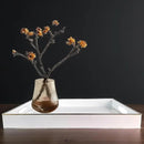 Large White Rectangular Decorative Tray – Plastic Serving Tray with Handles for Coffee Table, Ottoman, Living Room, 15.7” x 11.8” x 1.6 by CozyNest Decor
