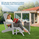 Adirondack Ottoman, All Weather Foot Rest for Adirondack Chair, HDPE Plastic Adirondack Footstool,Outdoor Footrest for Patio,Backyard, Lawn, Fire Pits,Grey by CozyNest Decor