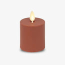 Luminara Outdoor Votive Flameless LED Candle, Baked Clay 2" x 3.2", Moving Flame Battery Operated Timer Remote Ready IPX4 Matte Plastic Finish by GreenHaven Gardens