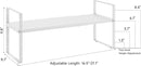 16.5~27.1" Expandable Shelf Organizer, 2Pack 8.1" Wide Stackable Cabinet Shelf Organizers, White Metal Sturdy Kitchen Counter Storage for Countertop, Adjustable Height Spice Rack