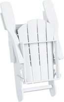 WO Home Furniture Adirondack Chairs Table Set of 3 PCS Outdoor Folding Chairs Coffee Table Weather/UV Resistant for Lawn, Garden, Bon Fire, Balcony (White) by GreenHaven Gardens